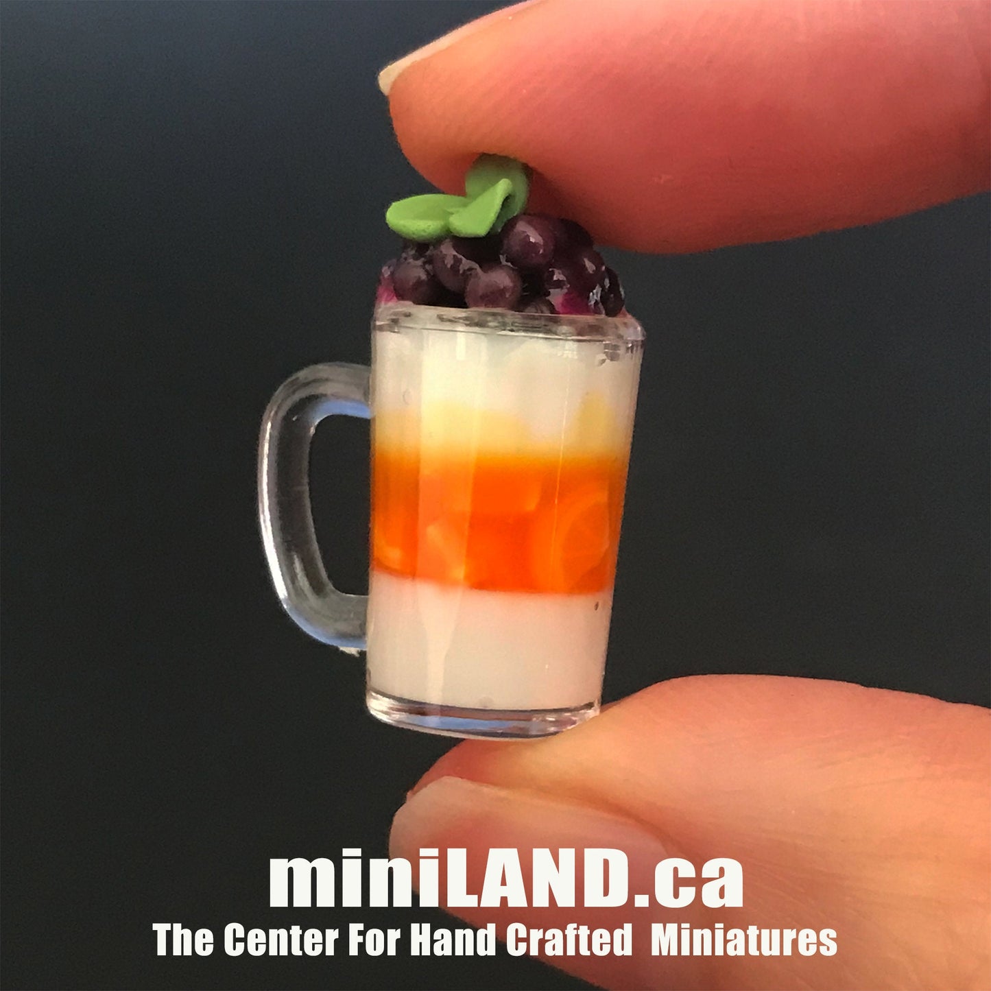 Loaded smoothie milkshake 1:12 Scale dollhouse miniature handmade food summer drink bubble tea