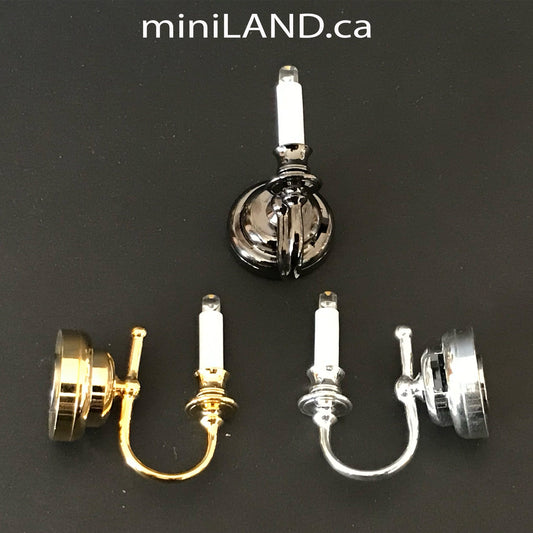 Single candle wall sconce candle holder LED super bright light with on/off switch for 1:12 scale dollhouse miniatures FA052001