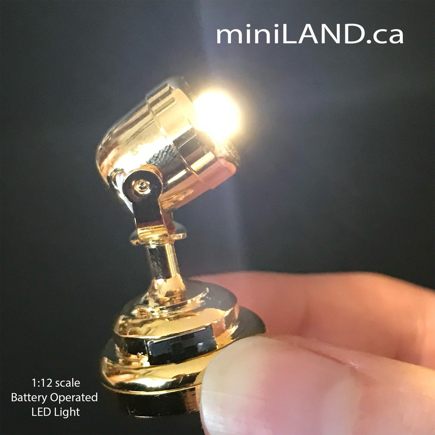 Lampe de scène spot avec interrupteur marche/arrêt pour miniatures de maison de poupée à l'échelle 1:12 LED