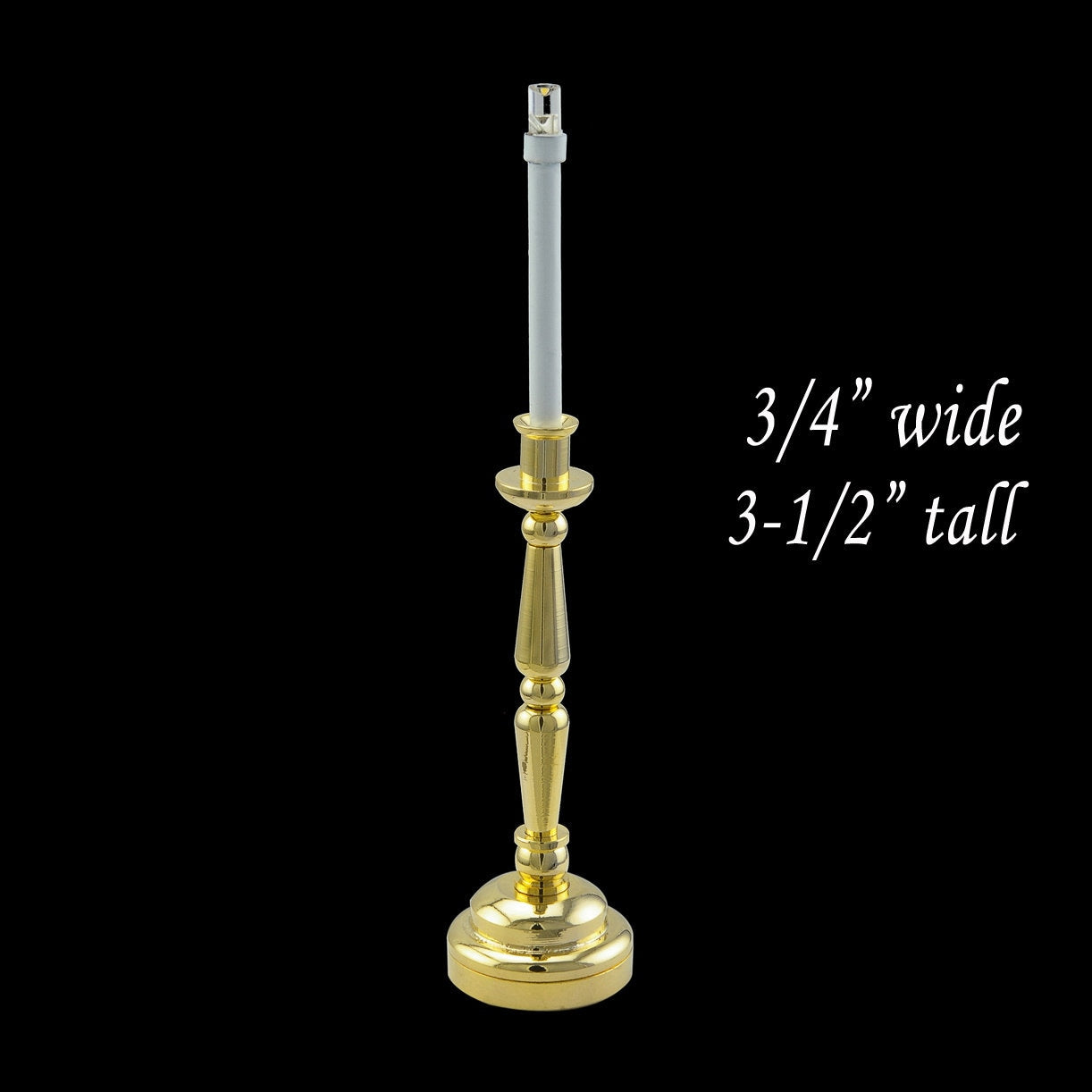 Bras (Gold) Candlestick lamp LED Super bright with On/off switch for 1:6 dollhouse miniature candle stick candle