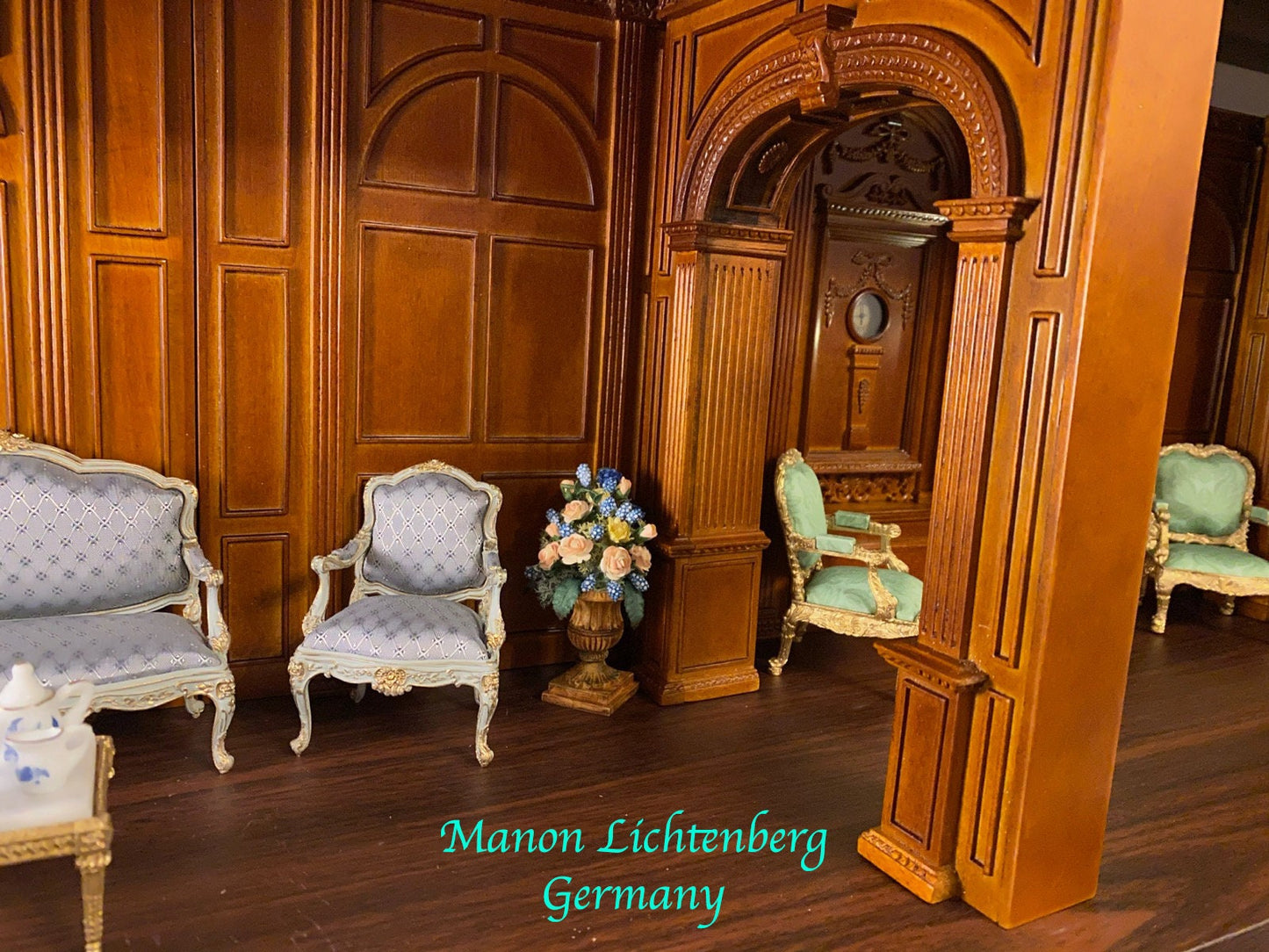 MANOR ARCHWAY unfinished partition divider - decorated both sides 6.9"W 9108A UF 1:12 scale dollhouse miniature door