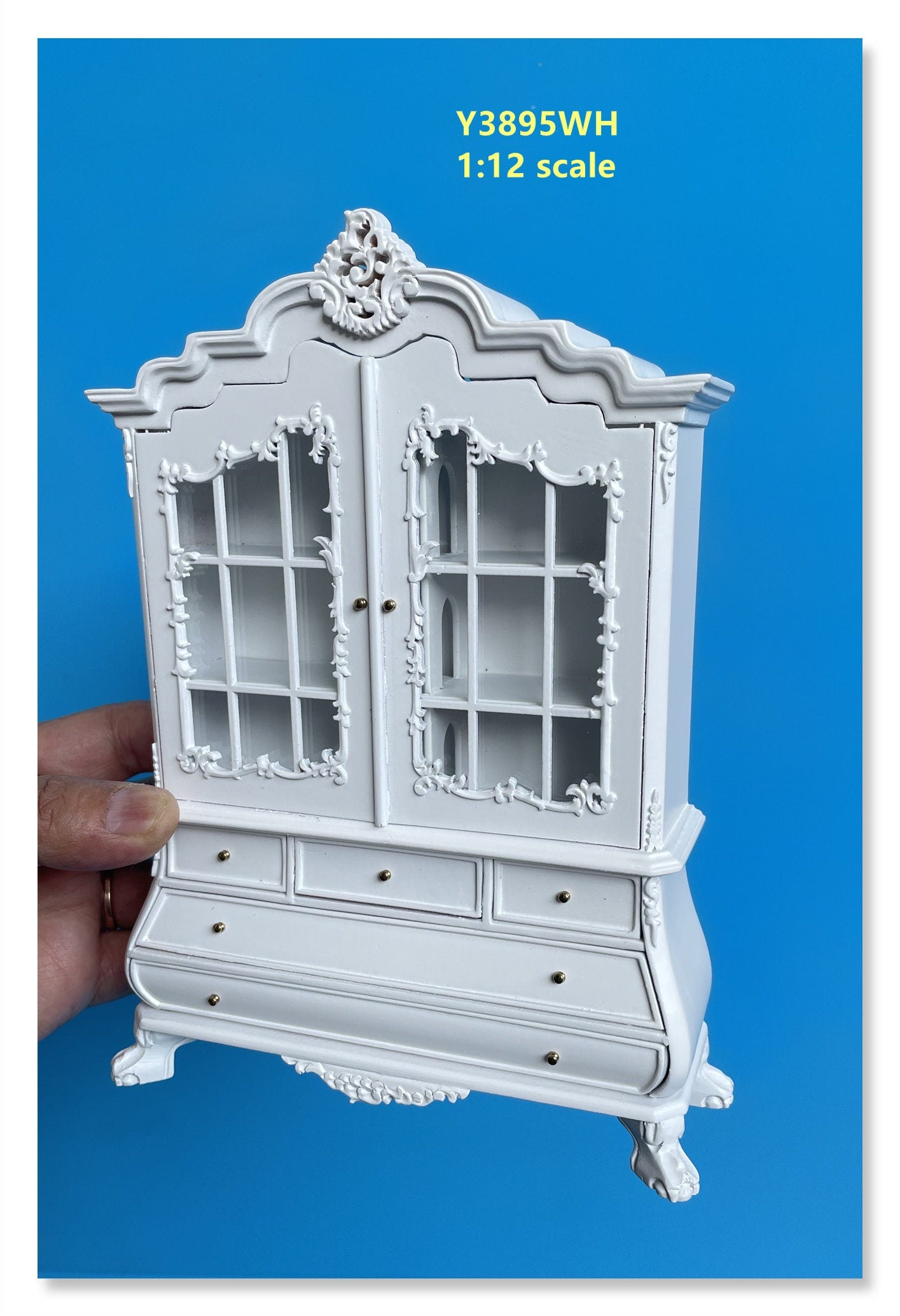 White Dutch baby 1:12 scale dollhouse for dollhouse  Armoire  MINIATURES 3895wh