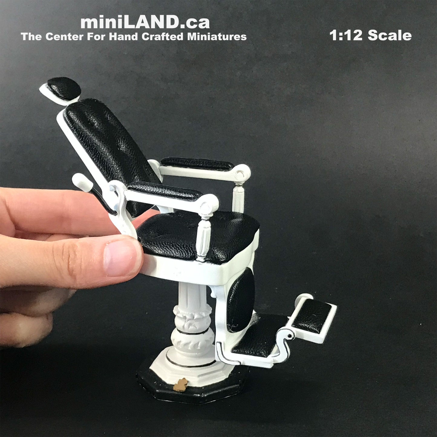 Dentist clinic dollhouse miniature 1:12 quality wood white chair barber and sink