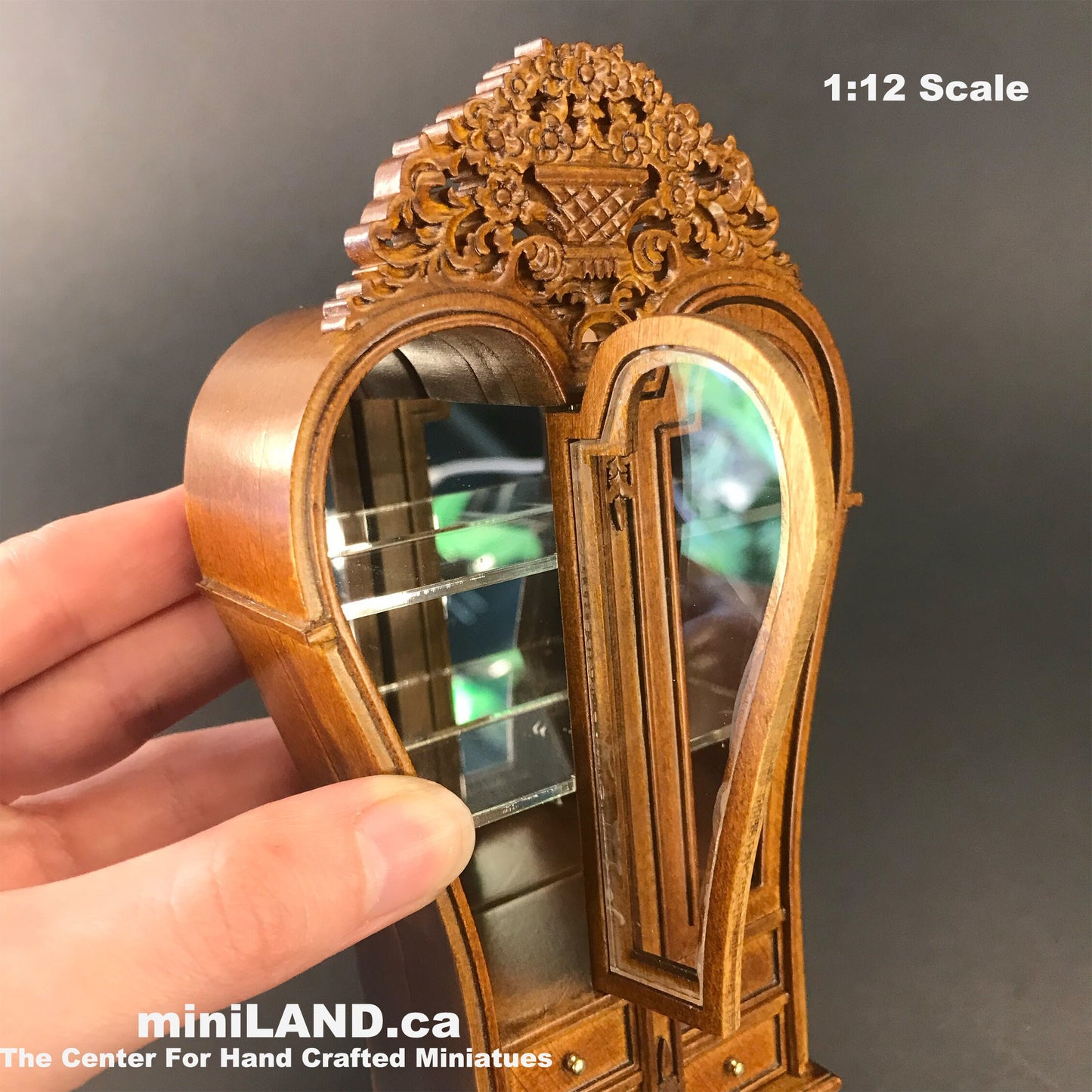 Heart Display Royal France Cabinet wood WN dollhouse miniature 1:12 scale shelving 9520 WN