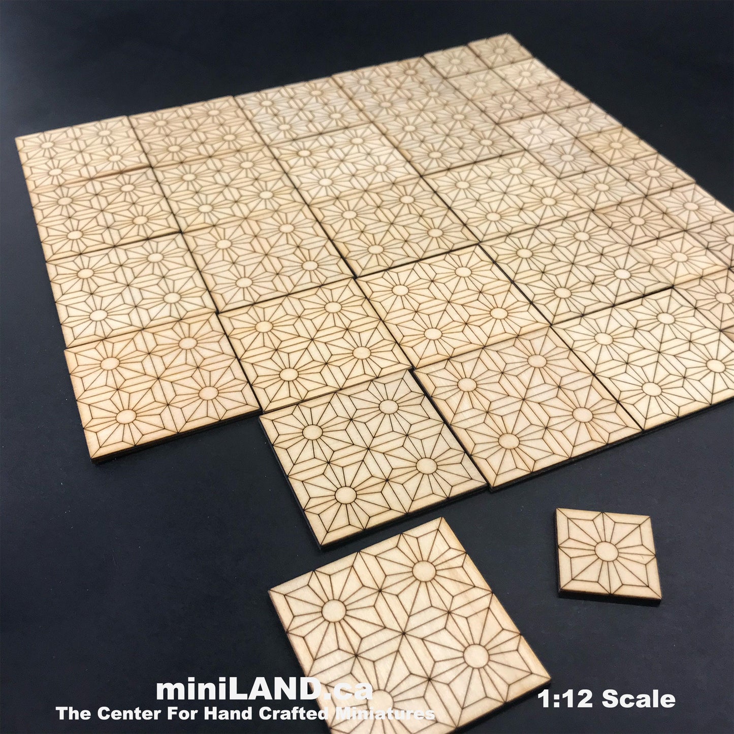 Floor tiles 10x10 tiles - sets of larger and smaller pieces for DIY pattern UNFINISHED