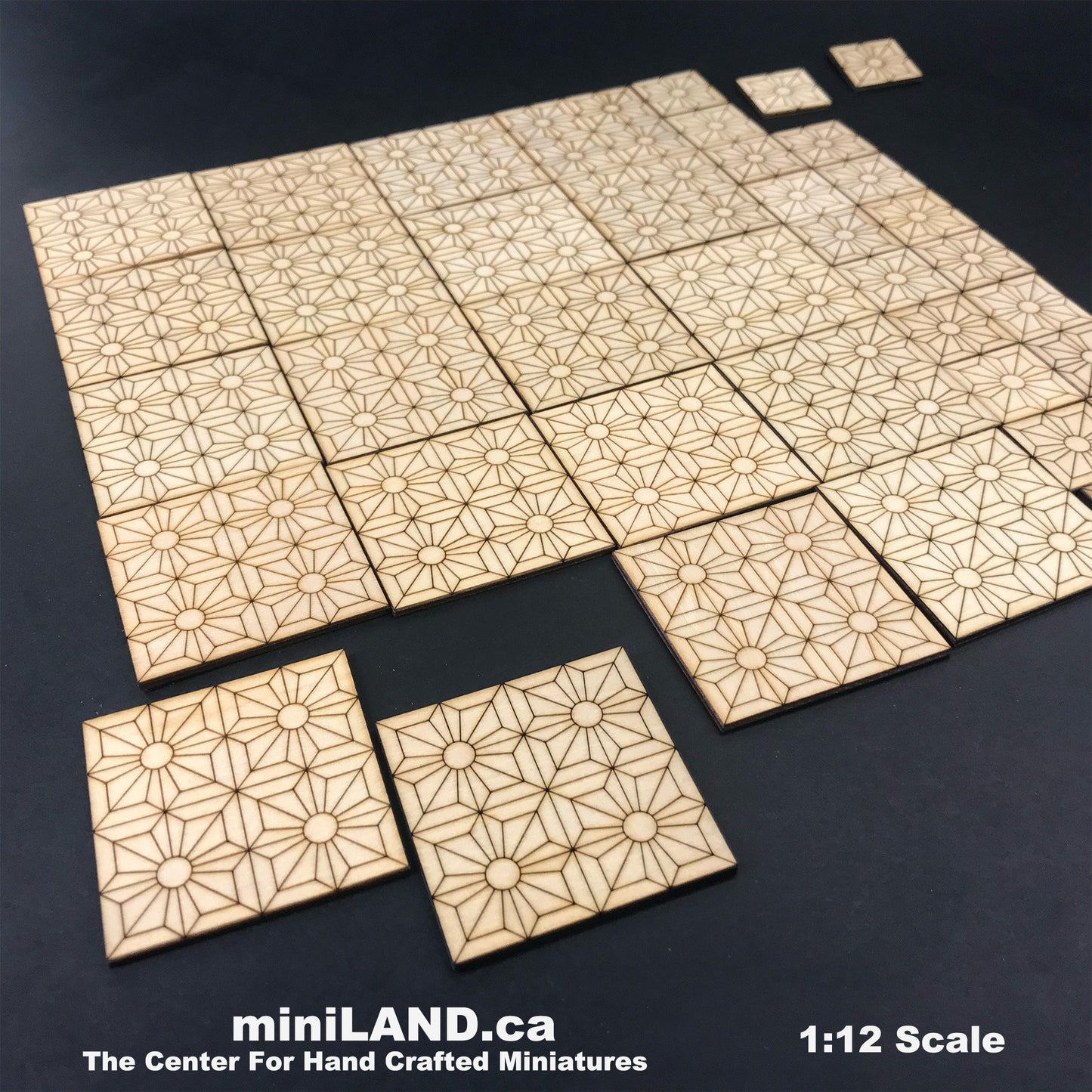 Floor tiles 10x10 tiles - sets of larger and smaller pieces for DIY pattern UNFINISHED