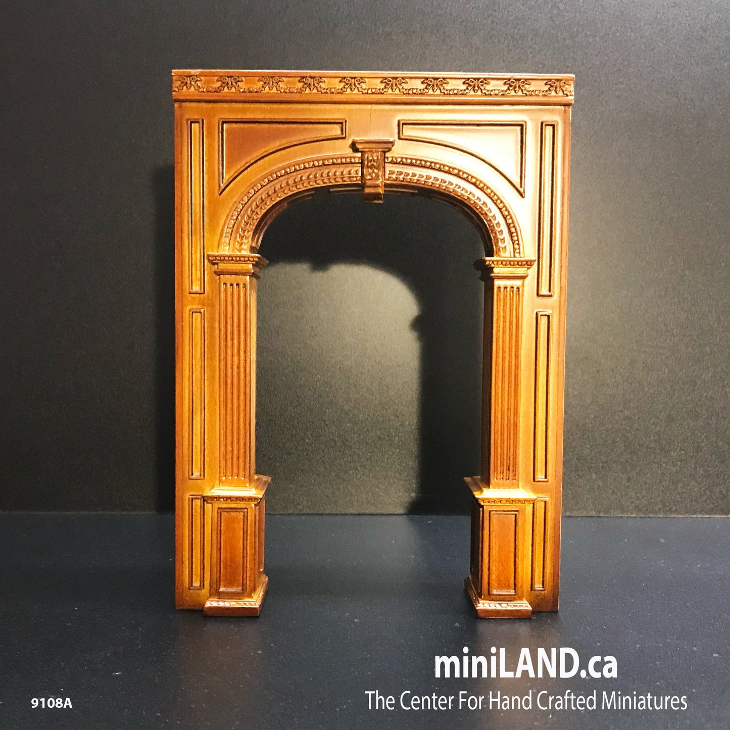 MANOR ARCHWAY partition divider - Finished both sides 6.9"W 9108AWN 1:12 scale dollhouse miniature Walnut door