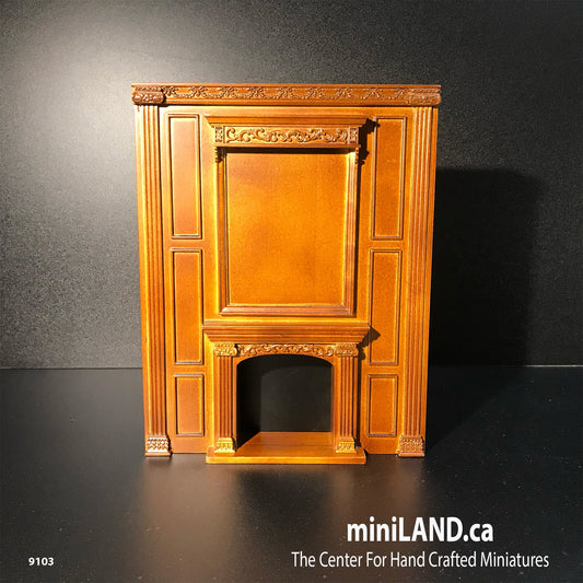 MANOR Fireplace unit Dollhouse miniature furniture wall panel roombox 7.5"W 1:12 Scale
