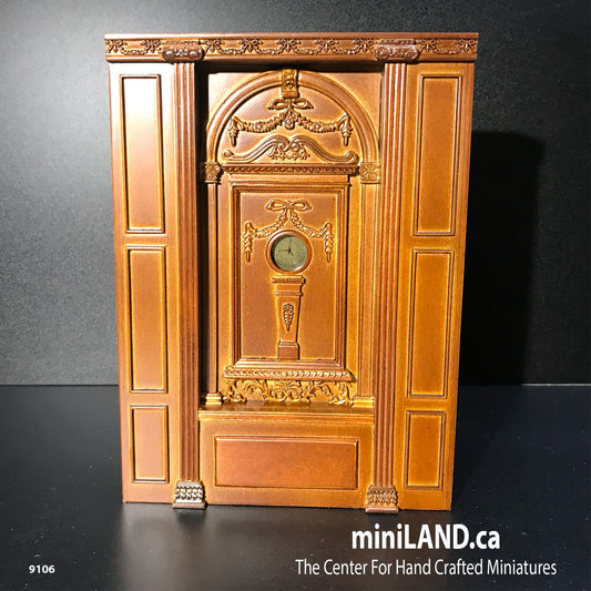 MANOR Working clock wall panel unit 6.9" wide dollhouse miniature 1:12 scale