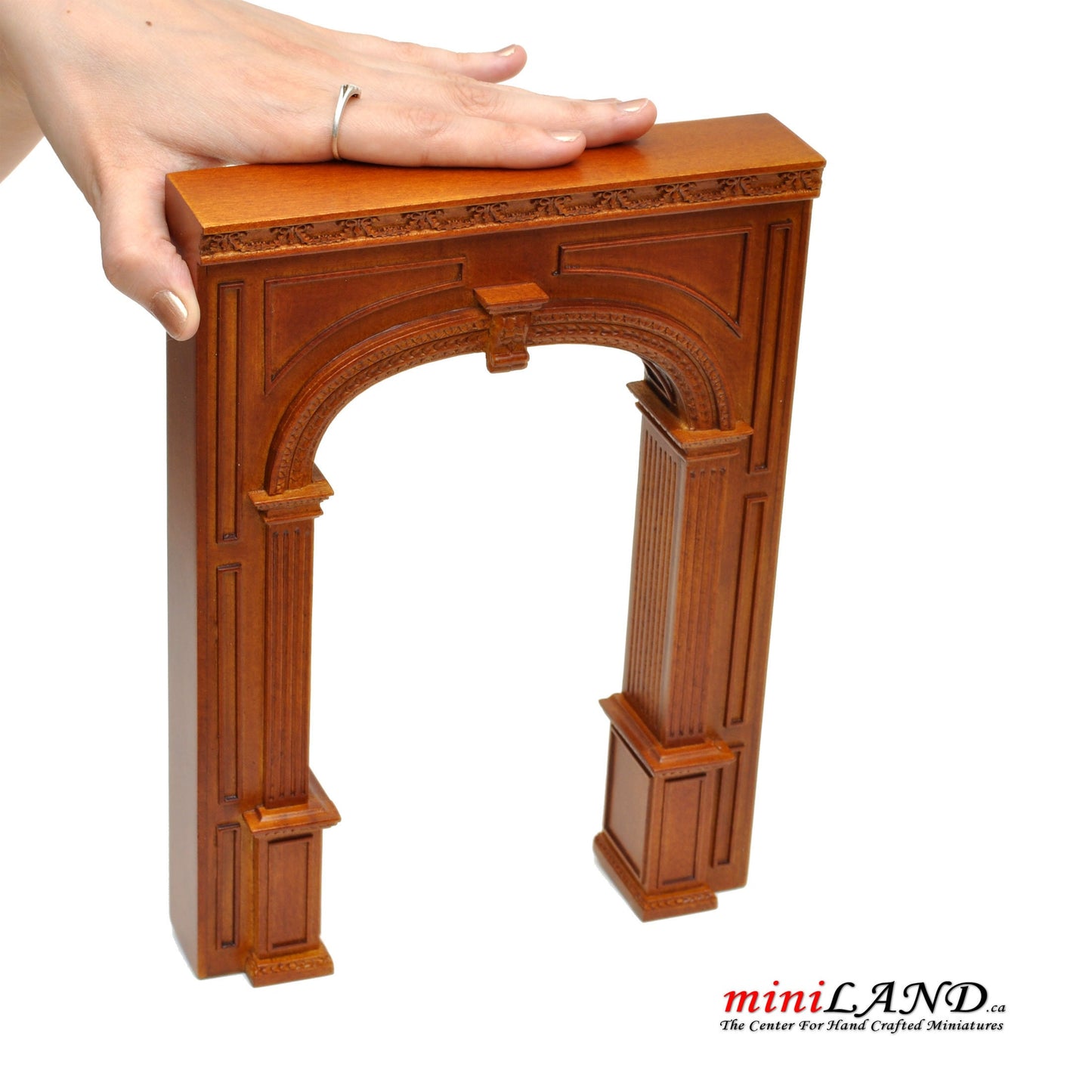 MANOR ARCHWAY partition divider - Finished both sides 6.9"W 9108AWN 1:12 scale dollhouse miniature Walnut door