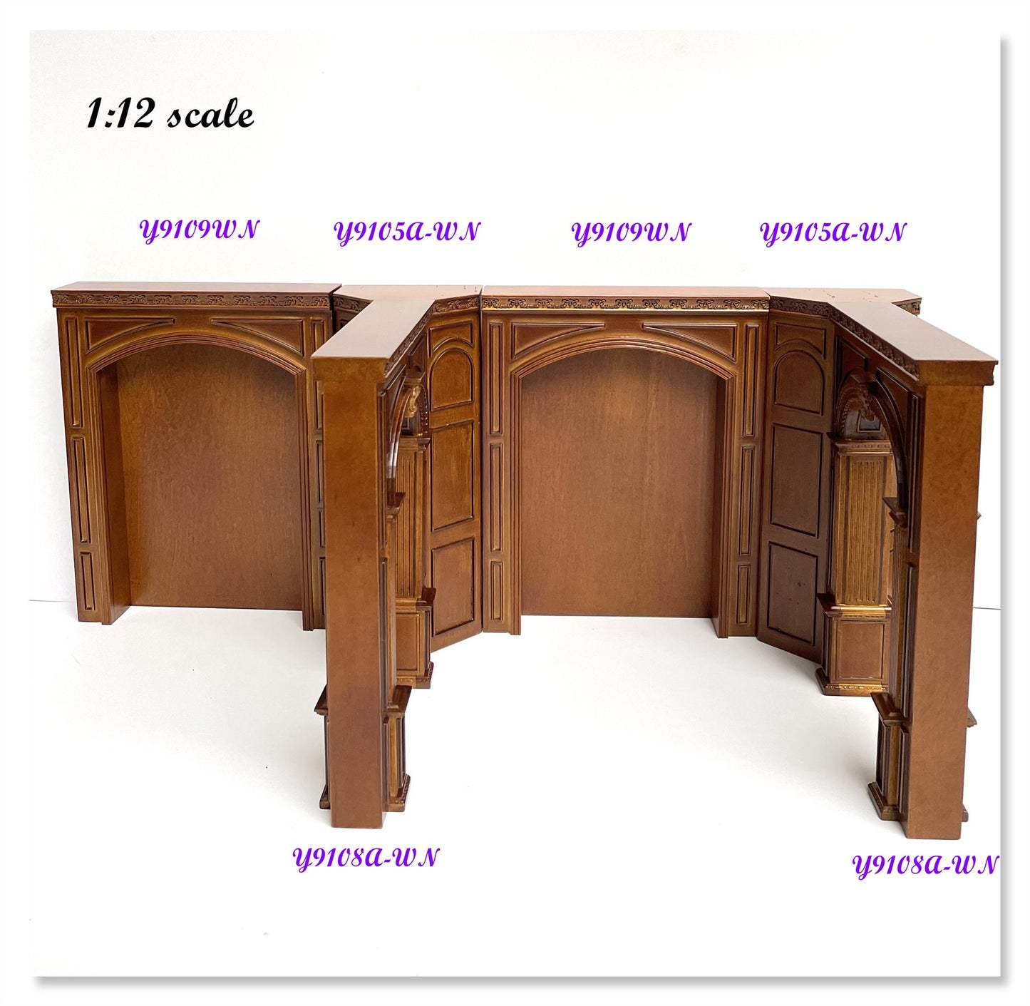 MANOR 3-walls connector UNIT - 9105A-WN 1:12 scale for dollhouse miniatures