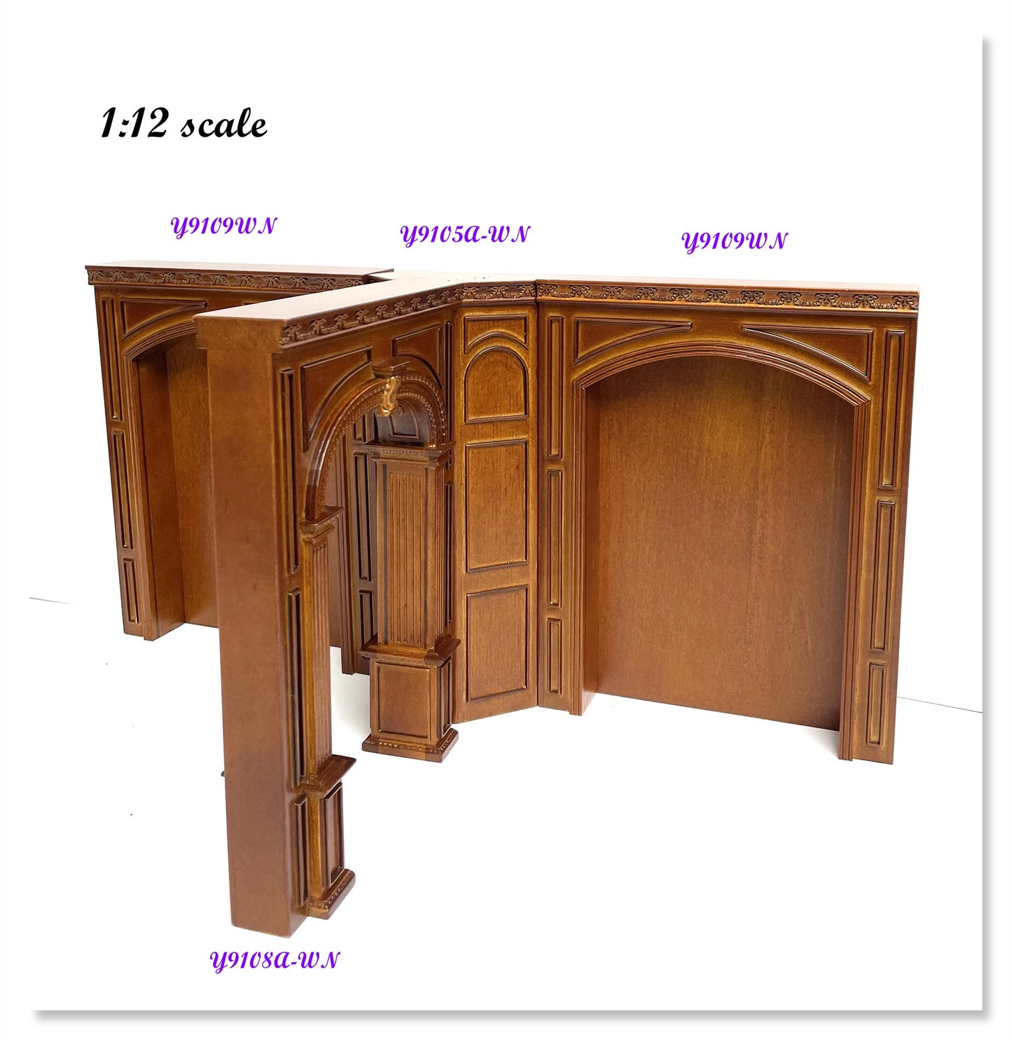 MANOR 3-walls connector UNIT - 9105A-WN 1:12 scale for dollhouse miniatures