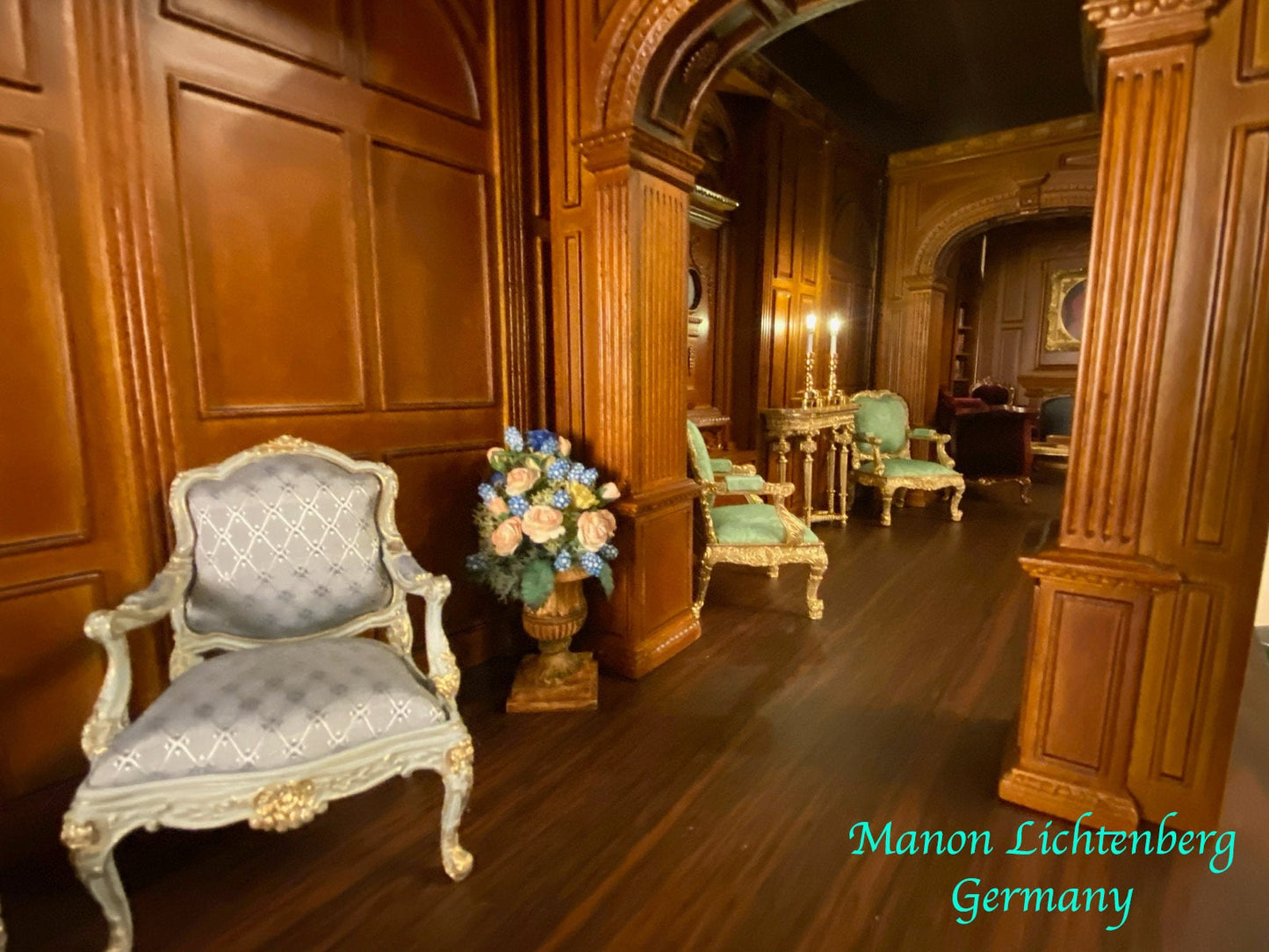 MANOR ARCHWAY unfinished partition divider - decorated both sides 6.9"W 9108A UF 1:12 scale dollhouse miniature door