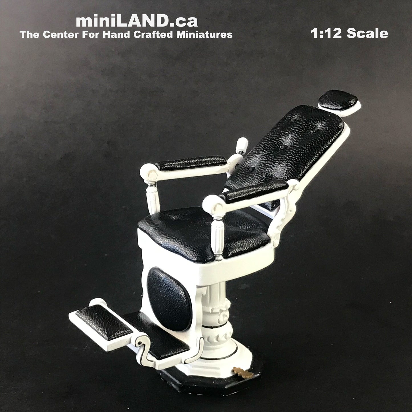 Dentist clinic dollhouse miniature 1:12 quality wood white chair barber and sink