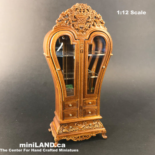 Heart Display Royal France Cabinet wood WN dollhouse miniature 1:12 scale shelving 9520 WN