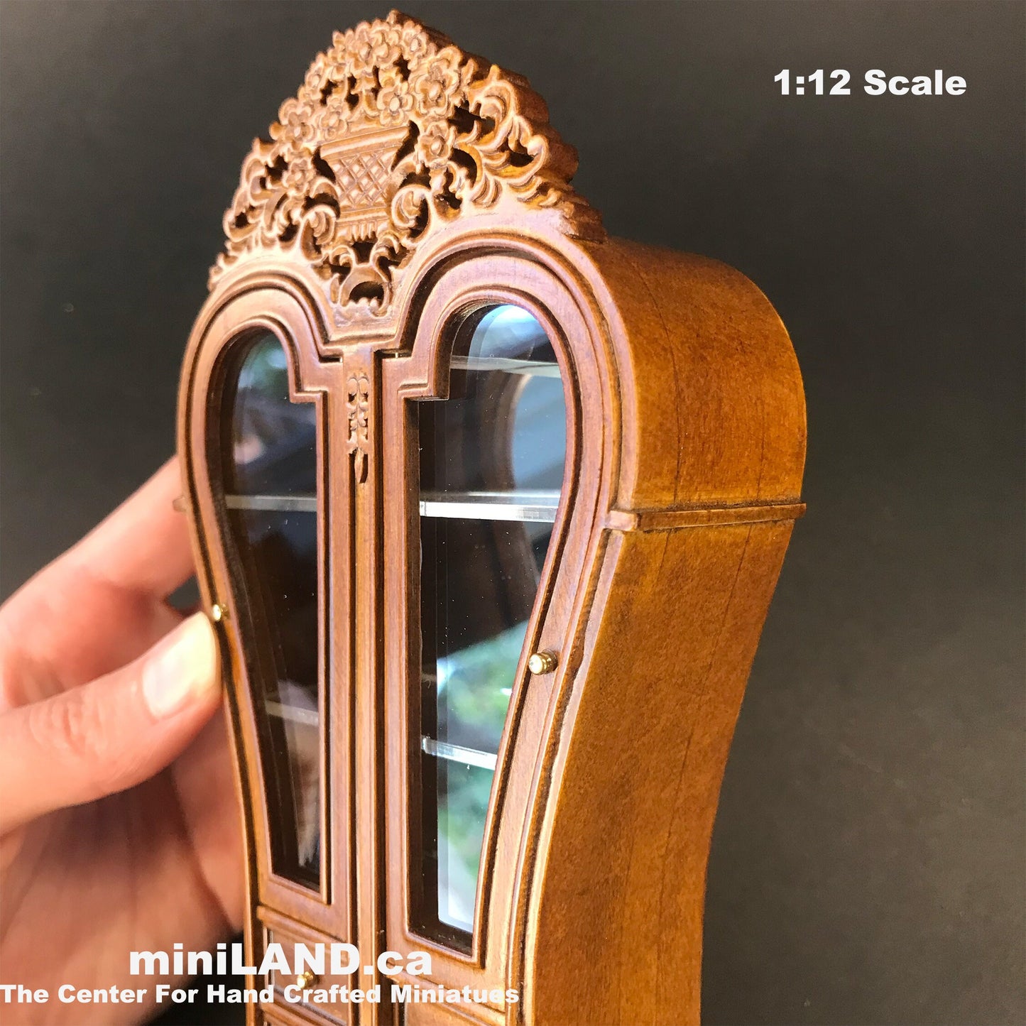 Heart Display Royal France Cabinet wood WN dollhouse miniature 1:12 scale shelving 9520 WN