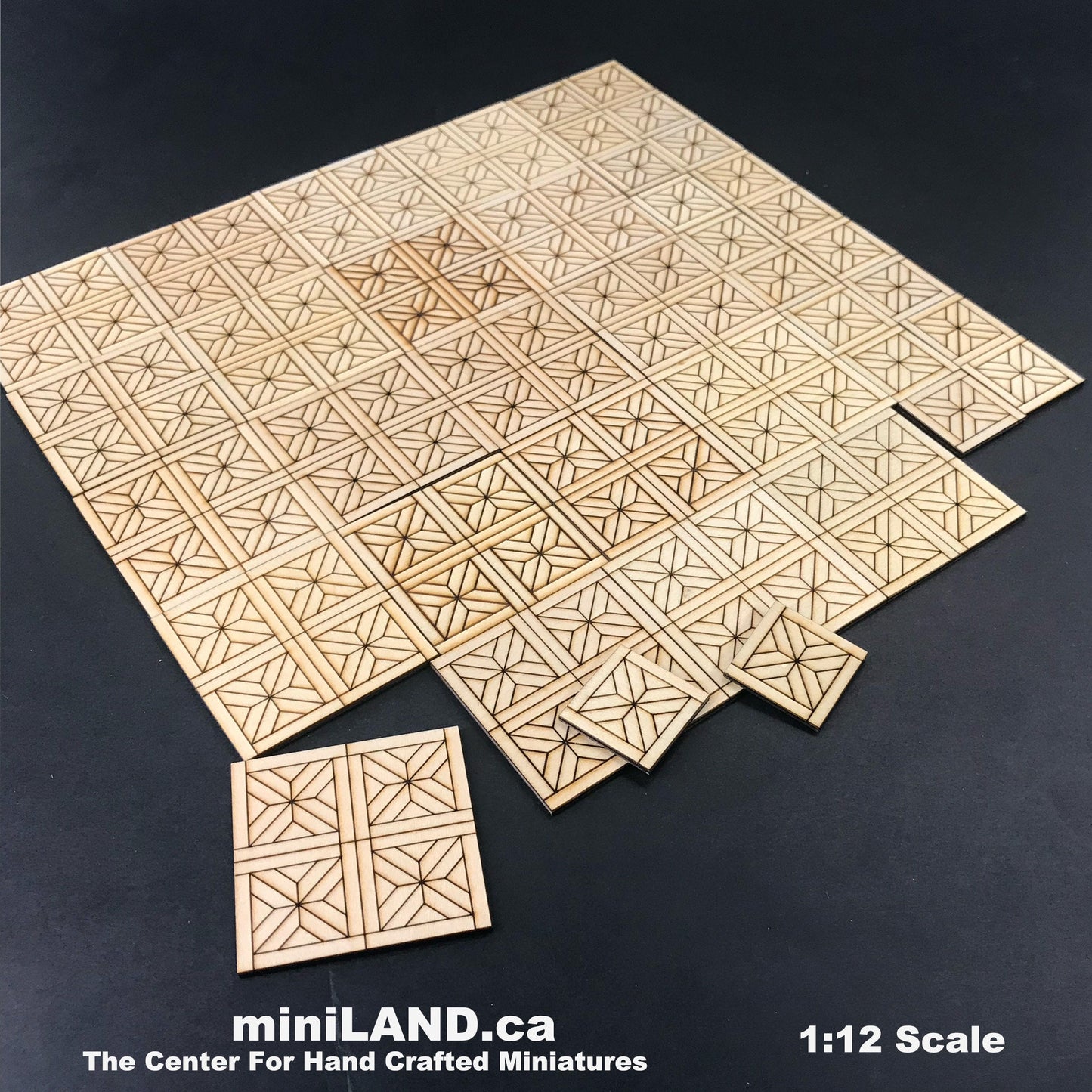 Floor tiles 10x10 tiles - sets of larger and smaller pieces for DIY pattern UNFINISHED