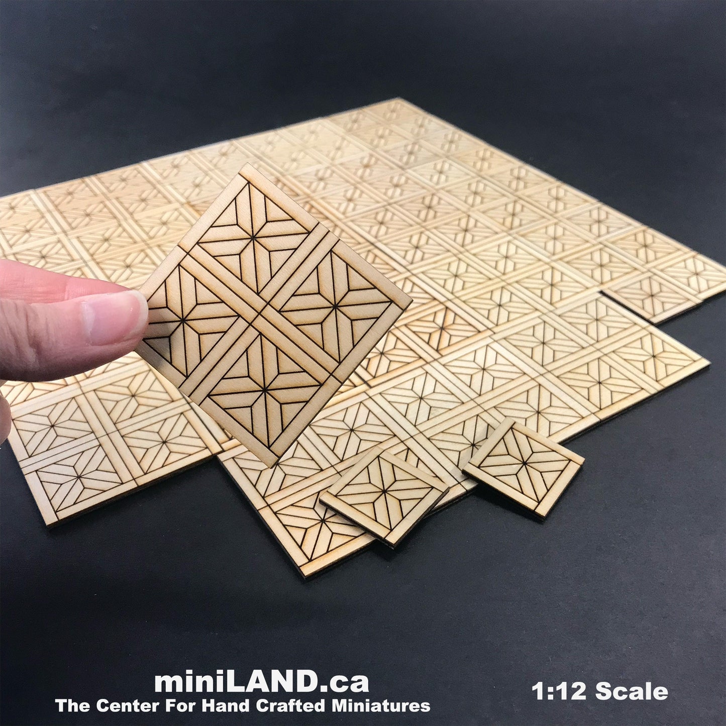 Floor tiles 10x10 tiles - sets of larger and smaller pieces for DIY pattern UNFINISHED