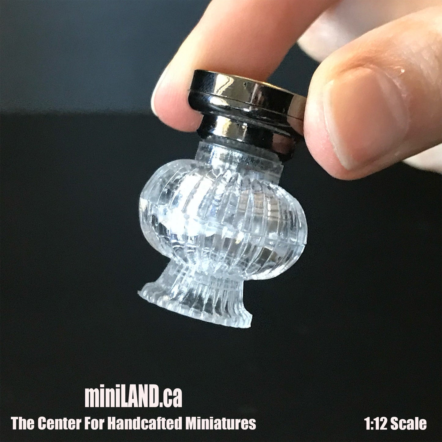 Fancy Shade Ceiling Lamp LED Super bright with On/off switch 1:12 dollhouse miniature 1"w x 1.25"H battery operated