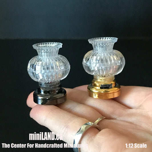 Fancy Shade Ceiling Lamp LED Super bright with On/off switch 1:12 dollhouse miniature 1"w x 1.25"H battery operated