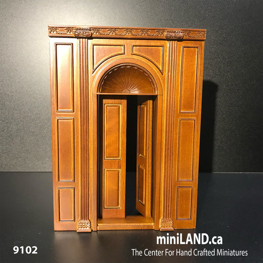 MANOR Door unit Dollhouse miniature furniture wall panel roombox 6.9"W 1:12 Scale