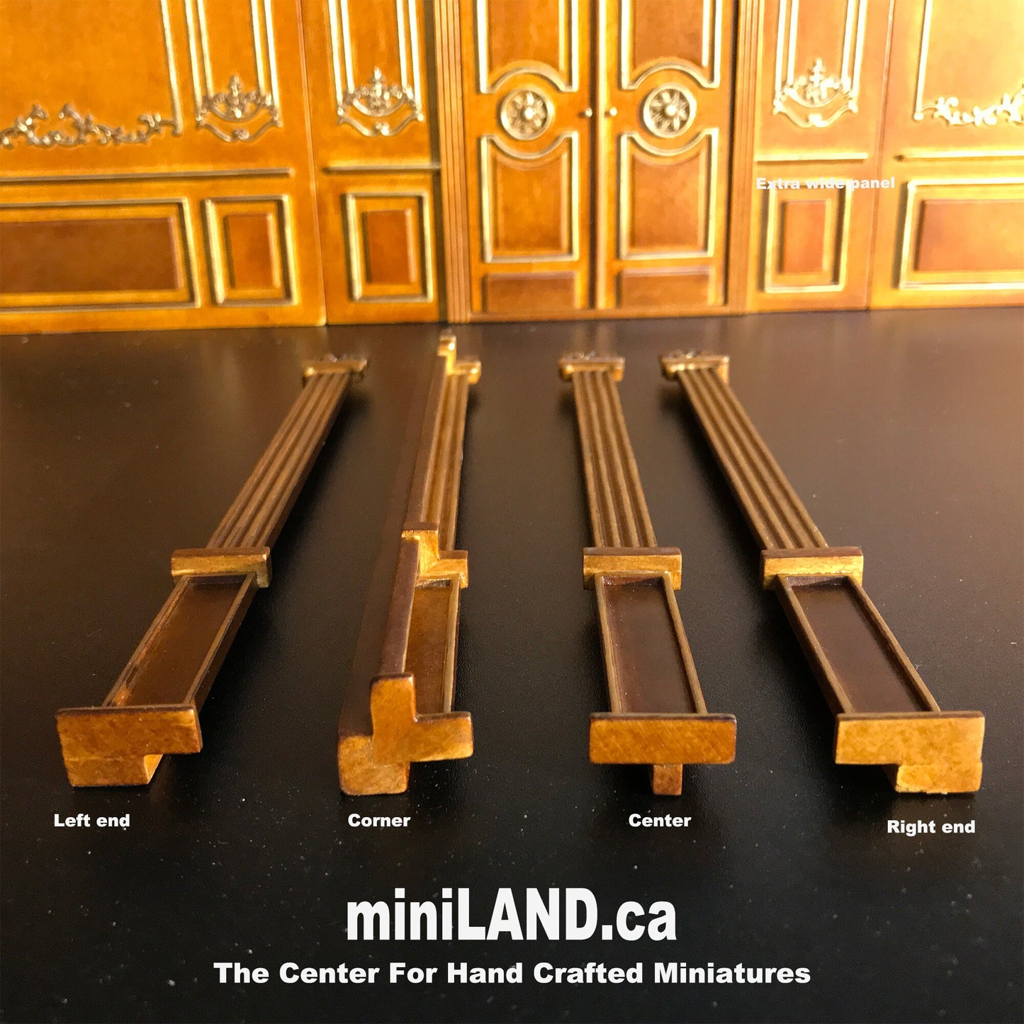 French Royal Paneling line WALNUT 1:12 scale Build a Room Using wall panels Components - top quality
