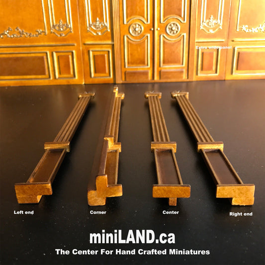 French Royal Paneling line WALNUT 1:12 scale Build a Room Using wall panels Components - top quality