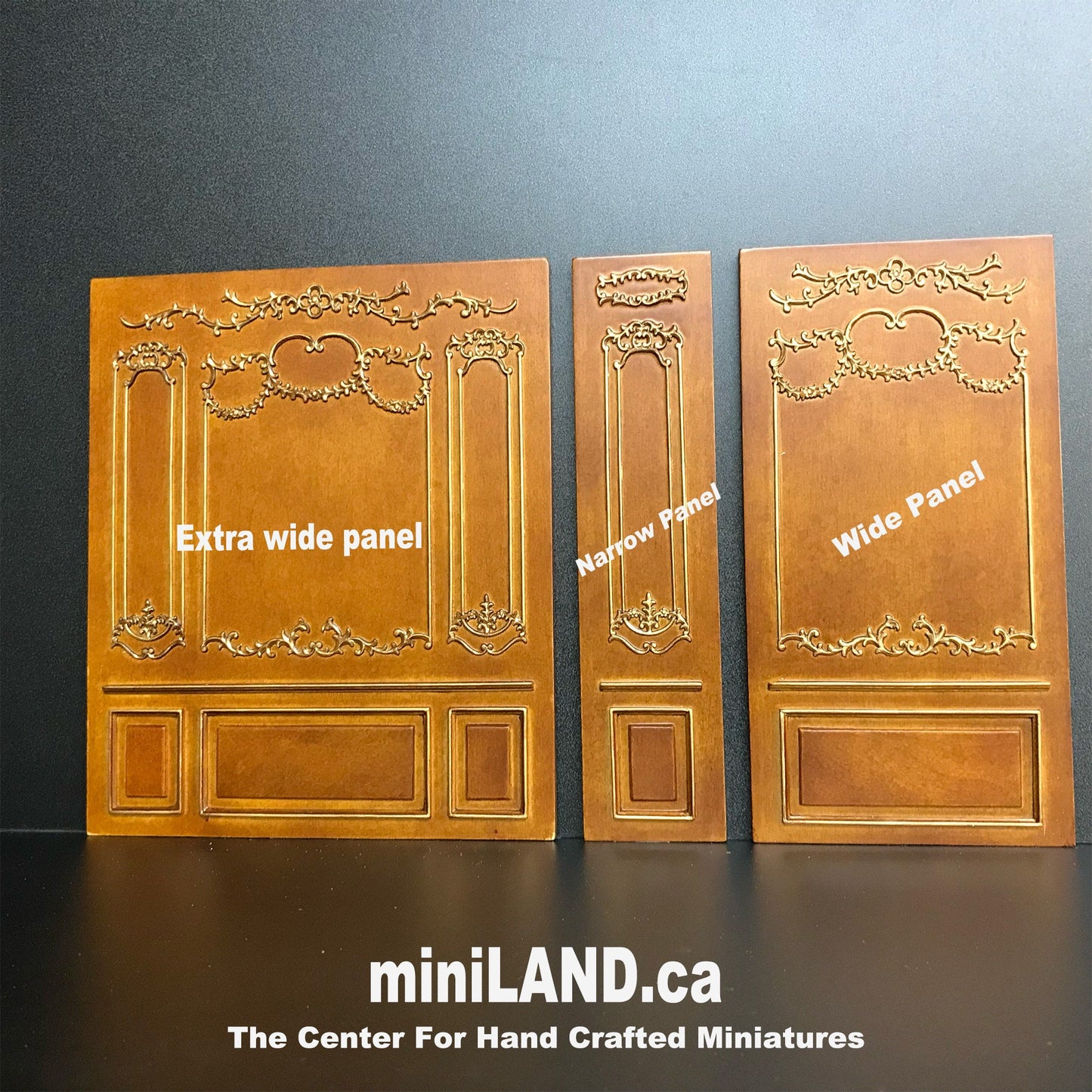 French Royal Paneling line WALNUT 1:12 scale Build a Room Using wall panels Components - top quality