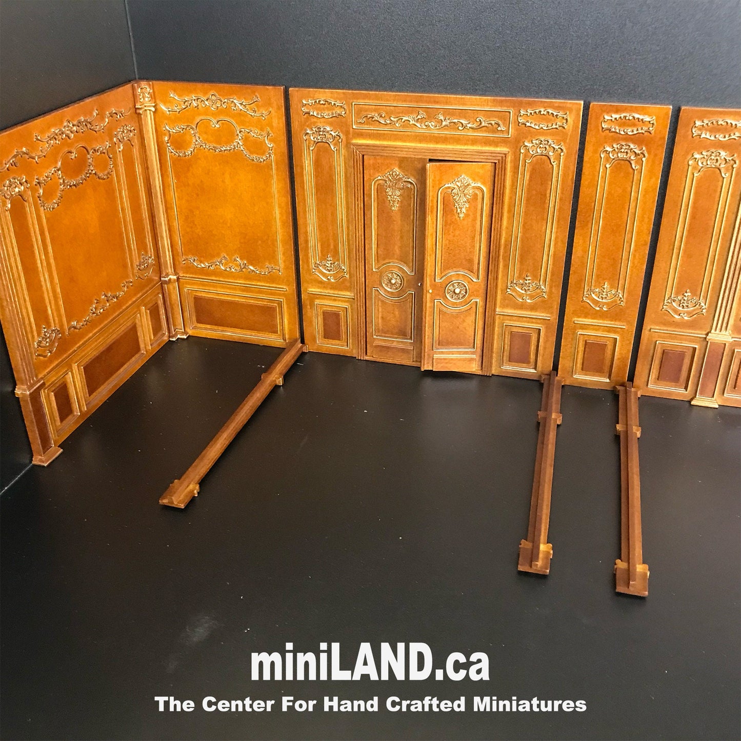 French Royal Paneling line WALNUT 1:12 scale Build a Room Using wall panels Components - top quality