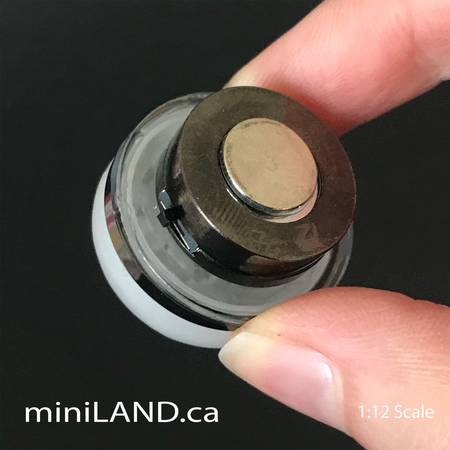 Gunmetal Black ceiling lamp frosted shade LED super bright light with on/off switch for 1:12 scale dollhouse miniatures