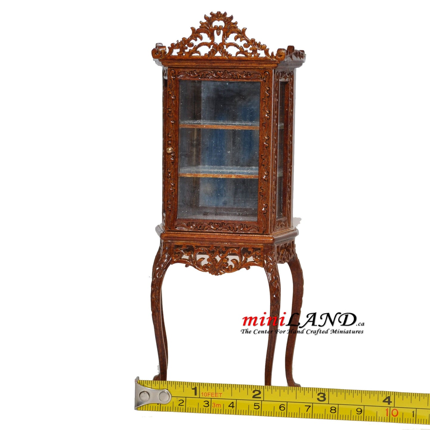 Fine Quality Etagere china display WN for Dollhouse miniature 1:12 scale handcrafted walnut