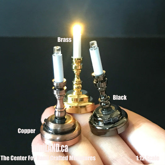 Candlestick lamp light LED Super bright with On/off switch for 1:12 dollhouse miniature candle candles