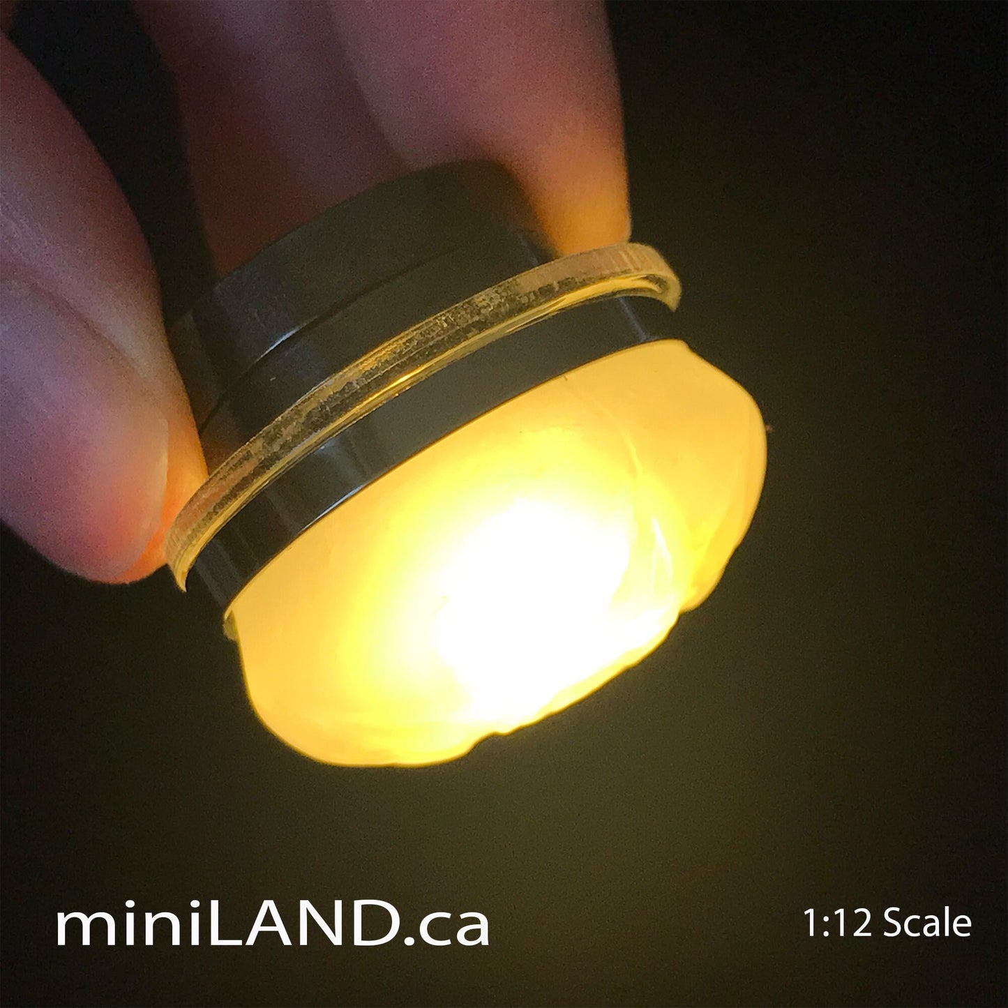 Gunmetal Black ceiling lamp frosted shade LED super bright light with on/off switch for 1:12 scale dollhouse miniatures