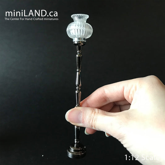 Floor light BLACK LED Super bright standing floor lamp with on/off switch for 1:12 scale dollhouse miniatures