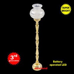Floor light BRASS Super bright standing floor lamp with on/off switch for 1:12 scale dollhouse miniatures LED