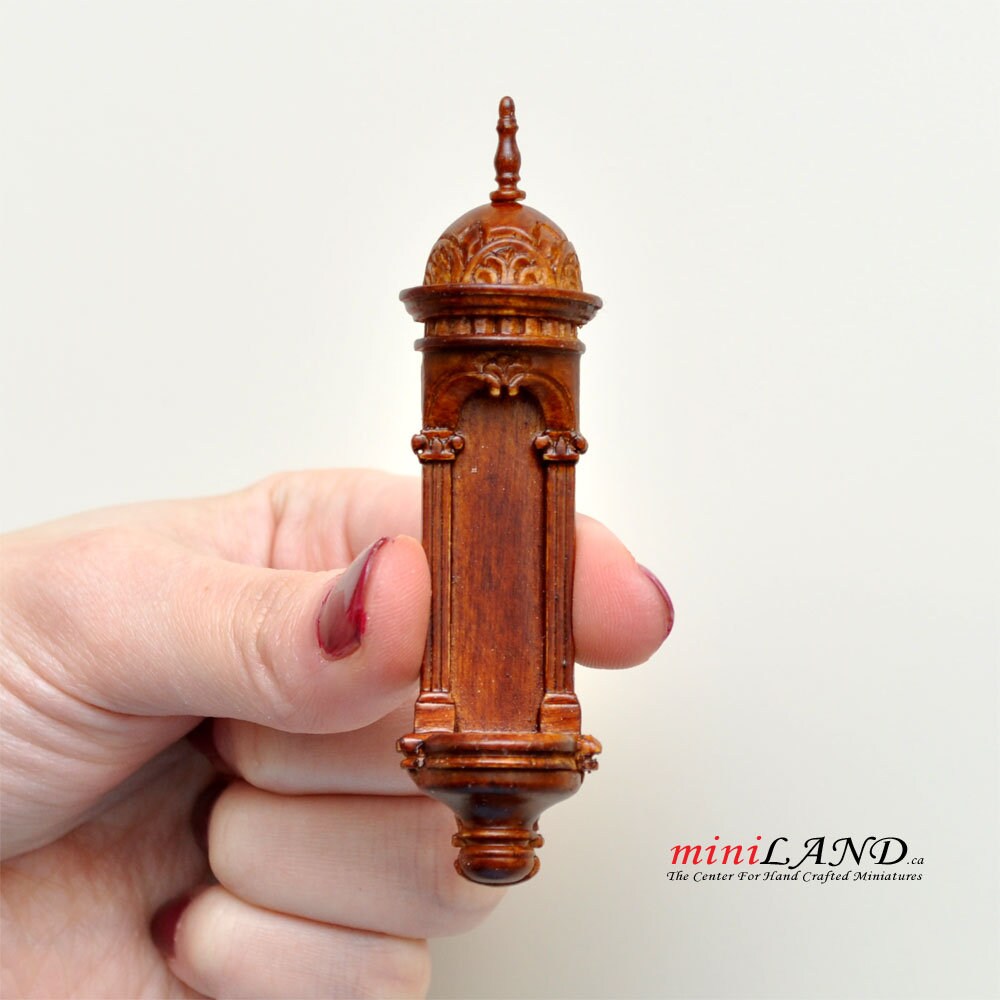 Small Carved Wall WALNUT niche for dollhouse miniatures 1:12 scale handcrafted walnut hanging shelf decorated