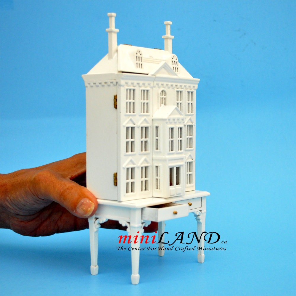 Victorian Dollhouse for dollhouse with table WHITE 1:144 miniature house for 1/12 rooms V4023 WH