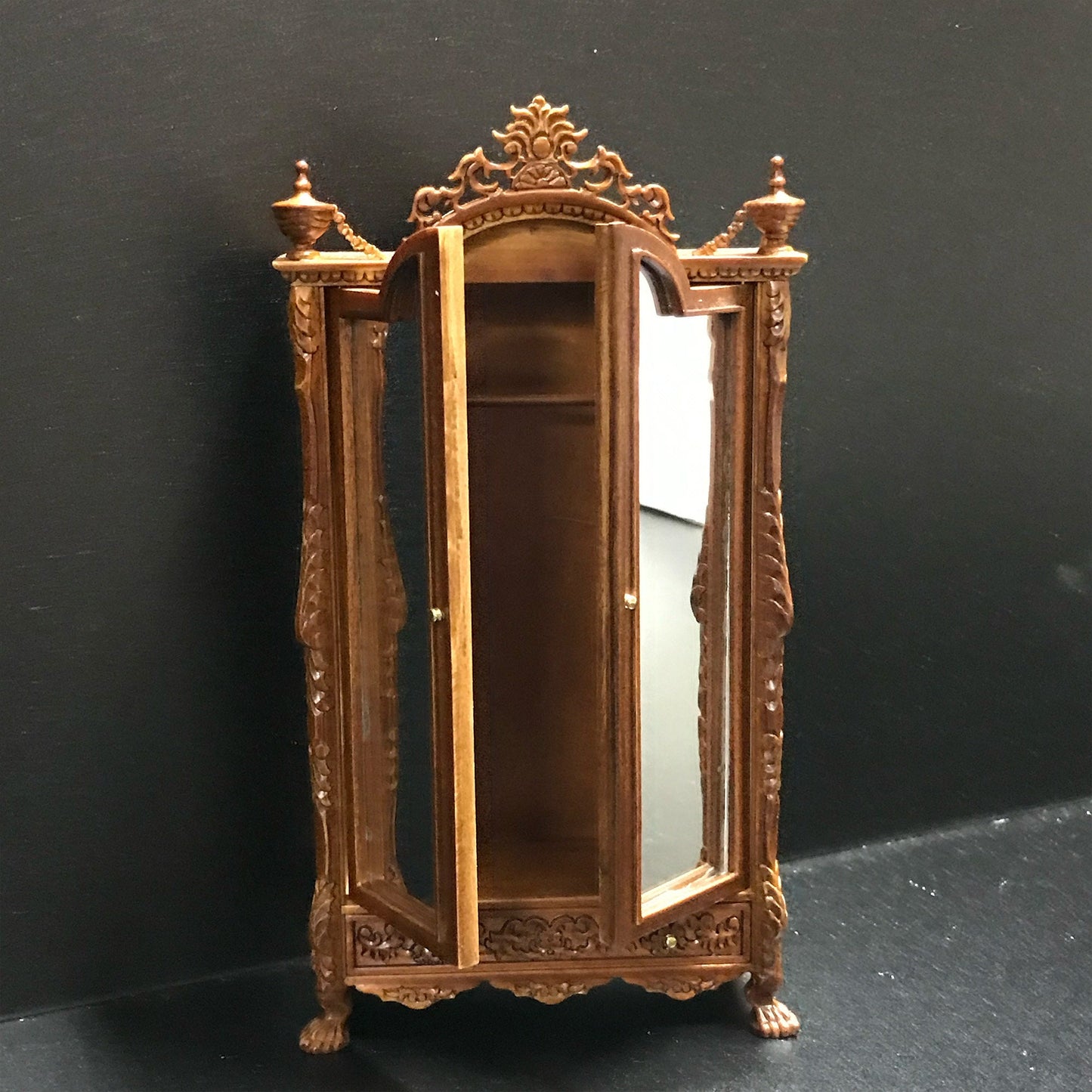 Victorian Quality WARDROBE for 1:12 Scale dollhouse miniature walnut wood bed room mirror 4142WN