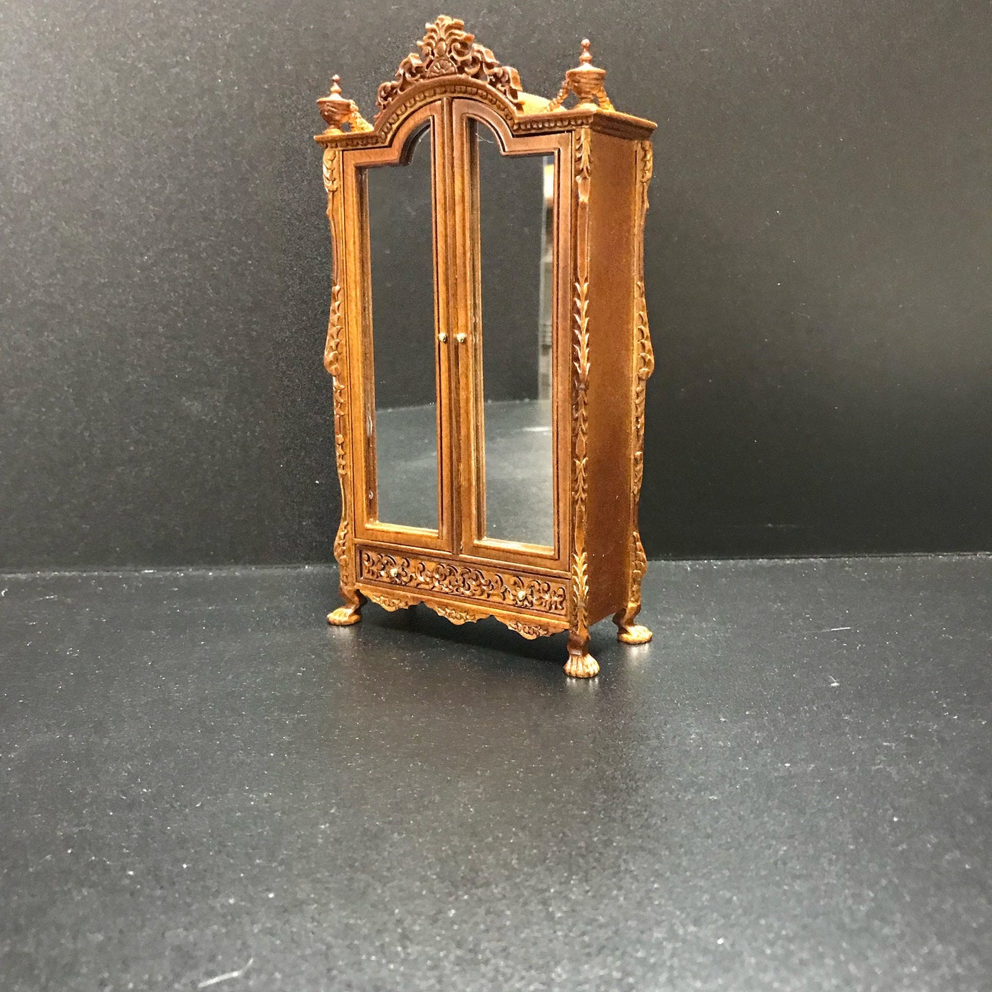 Victorian Quality WARDROBE for 1:12 Scale dollhouse miniature walnut wood bed room mirror 4142WN