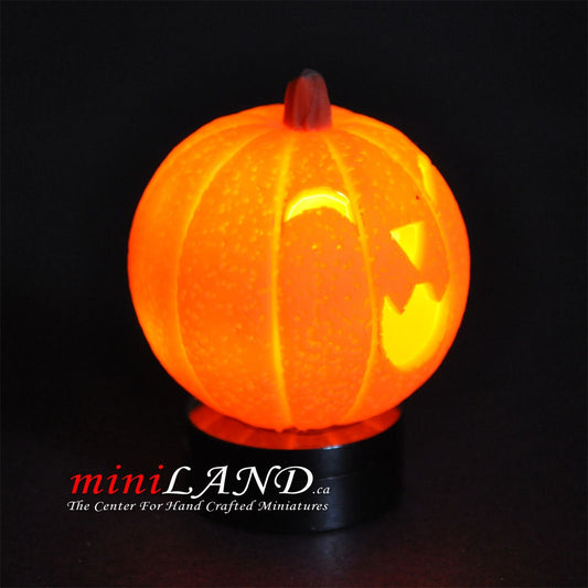 Halloween Pumpkin bright battery LED LAMP Dollhouse miniature 1:12 on/off switch HOP10