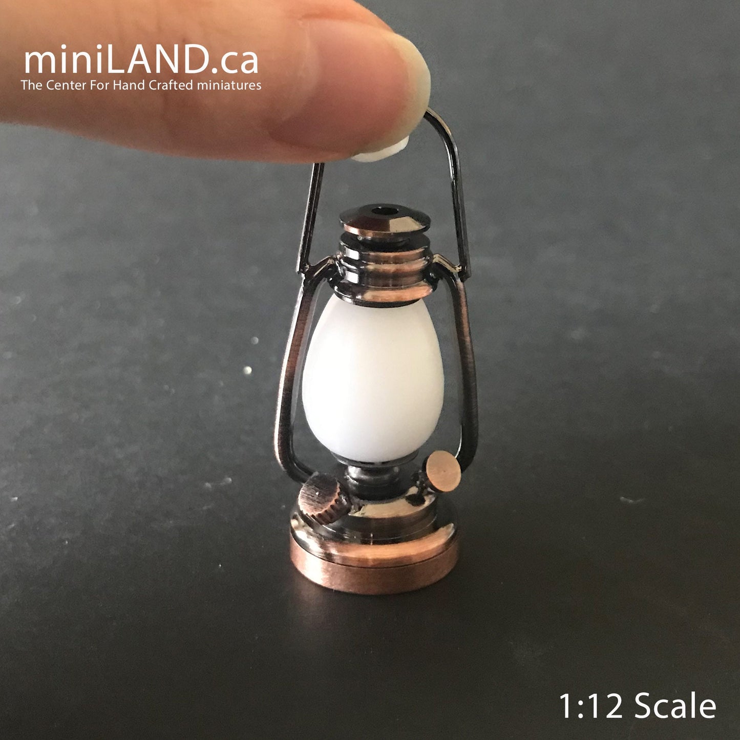 1/6 1:6 Lamp COPPER light Super Bright battery operated LED oil lamp Dollhouse miniature lantern