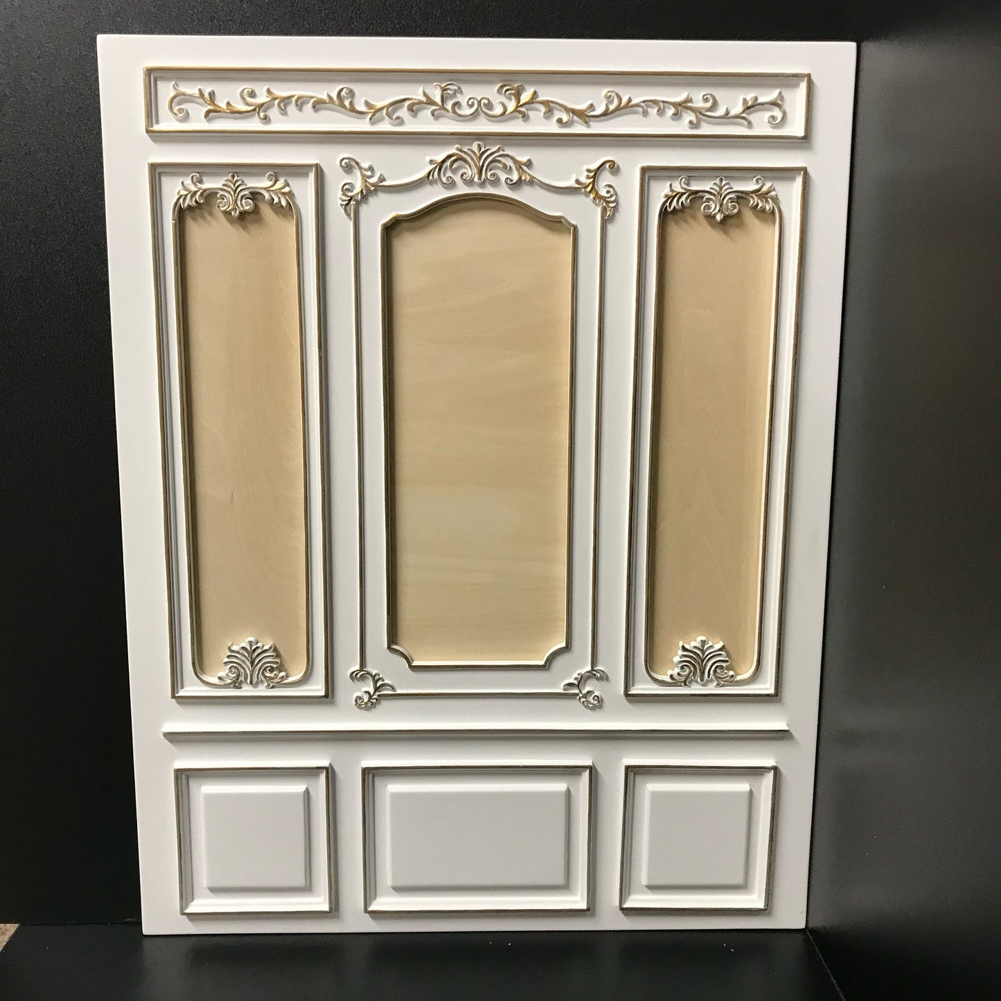 Wall panel in 1:6 scale  or background for photographs dolls collectors White Royal paneling line Handcrafted dollhouse miniature