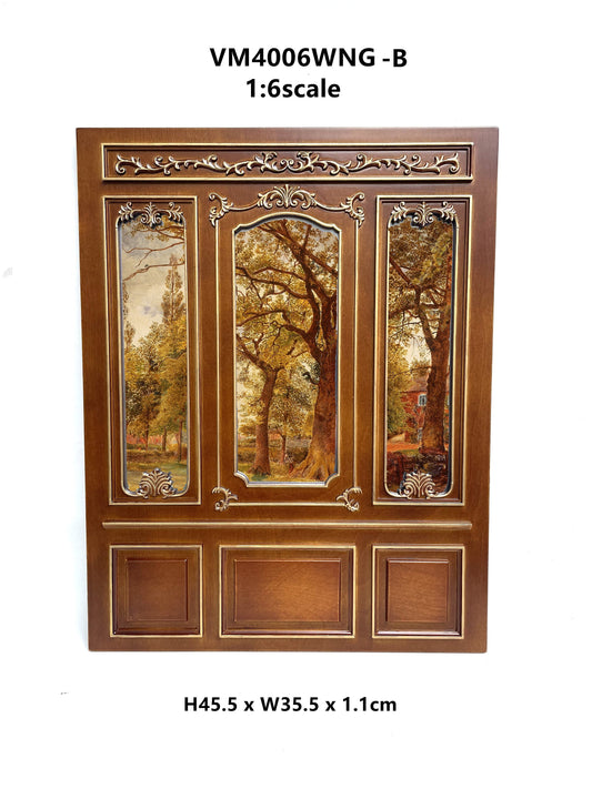 Wall panel in 1:6 scale  or background for photographs dolls collectors WALNUT Royal paneling line Handcrafted dollhouse miniature