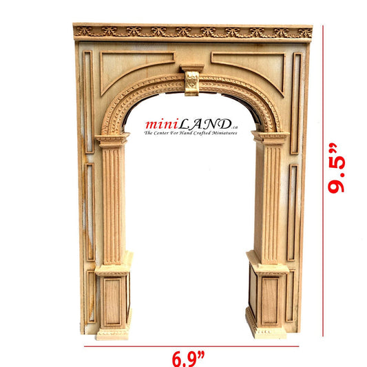 MANOR ARCHWAY unfinished partition divider - decorated both sides 6.9"W 9108A UF 1:12 scale dollhouse miniature door
