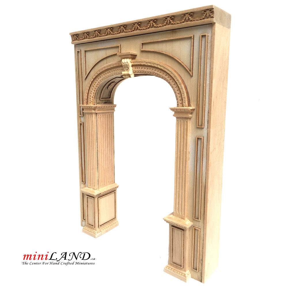 MANOR ARCHWAY unfinished partition divider - decorated both sides 6.9"W 9108A UF 1:12 scale dollhouse miniature door