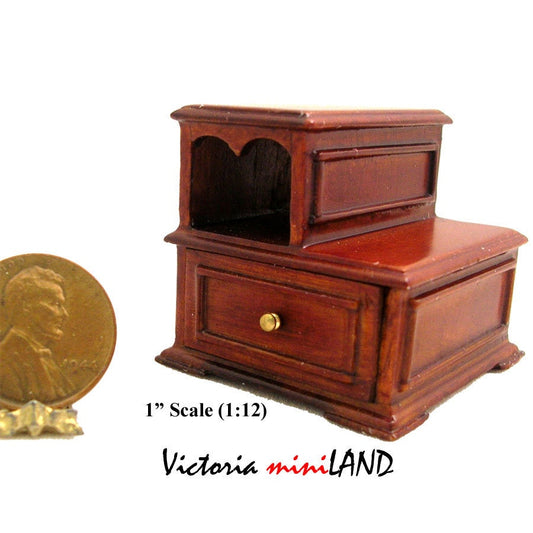 Fine Quality Bed Steps  1:12 scale dollhouse miniature 4626 WN step Walnut Wood