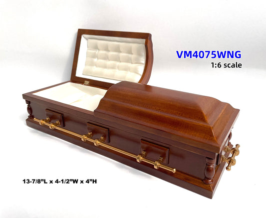 1:6 Miniatur-Sarg aus Holz, Nussbaumfarbe, für 1/6 Puppenhauspuppe, Beerdigung, begraben, für Modepuppen