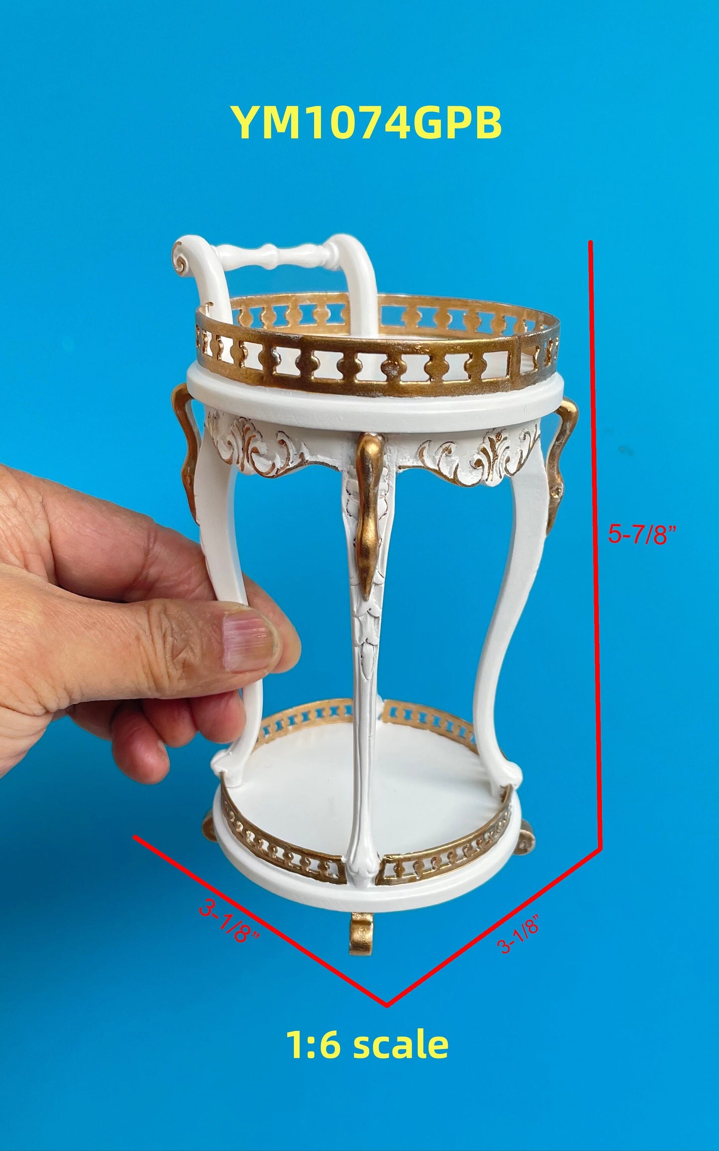 1:6 scale Tea Trolley Cart Quality Liquor service White for dollhouse miniature For fashion dolls