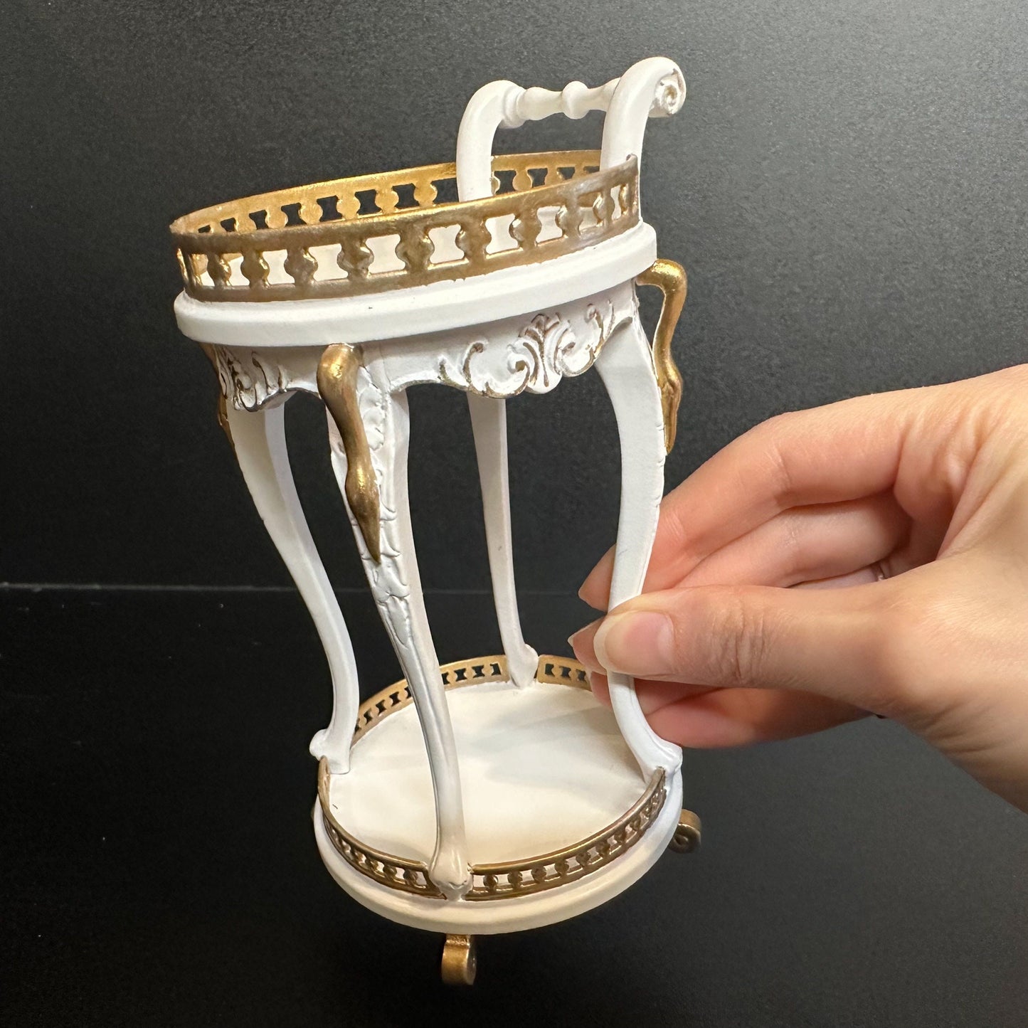 1:6 scale Tea Trolley Cart Quality Liquor service White for dollhouse miniature For fashion dolls