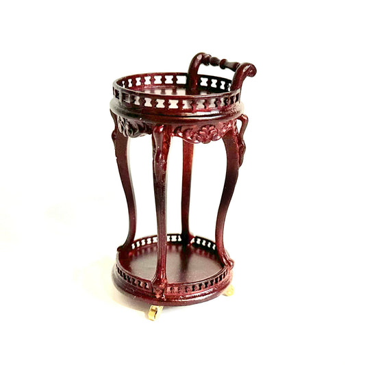 Tea Trolley Cart Quality Liquor service walnut or mahogany for dollhouse miniature 1:12 handcrafted